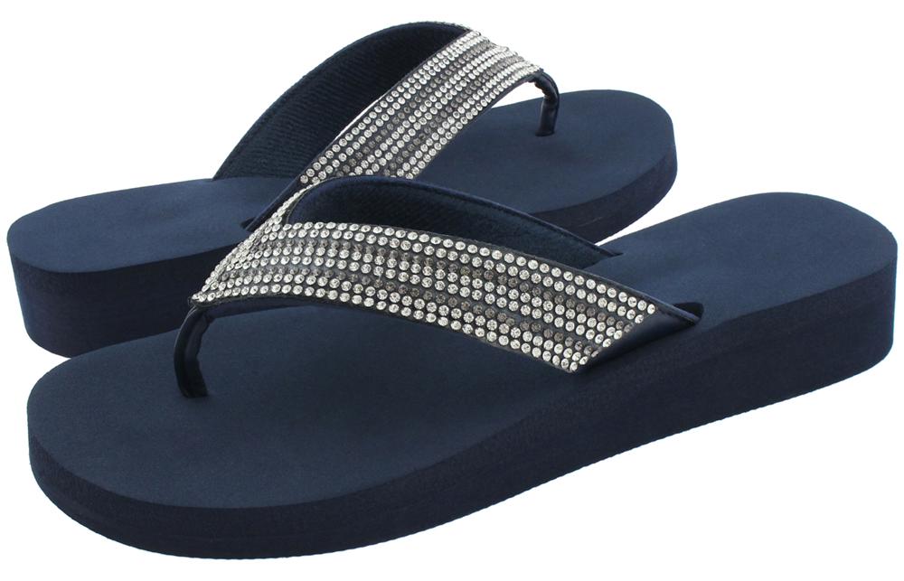 Navy flip flops womens on sale