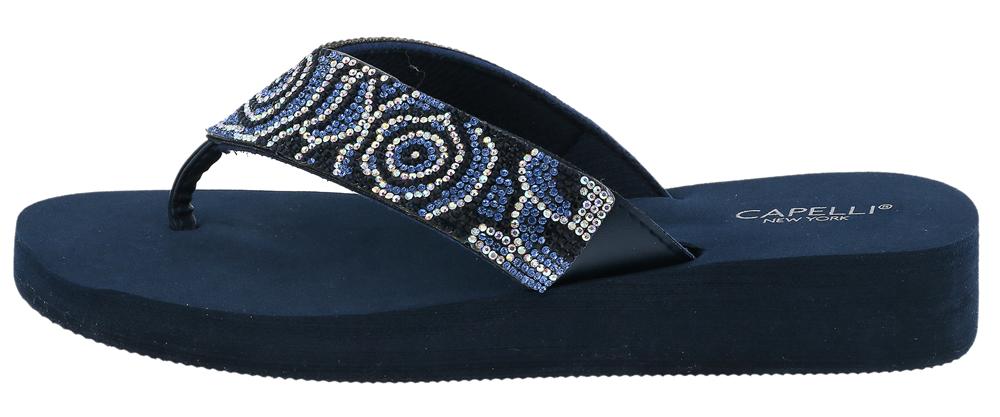 Navy wedge flip flops store