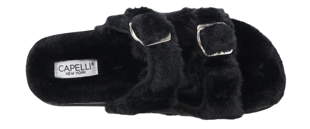 Ladies Faux Fur Double Strap Slide Capelli New York