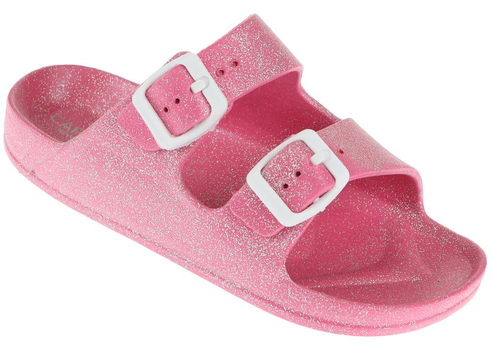 クラシック Sandal Slip-On Strap Double Shimmer Pink Girls – New Capelli 靴