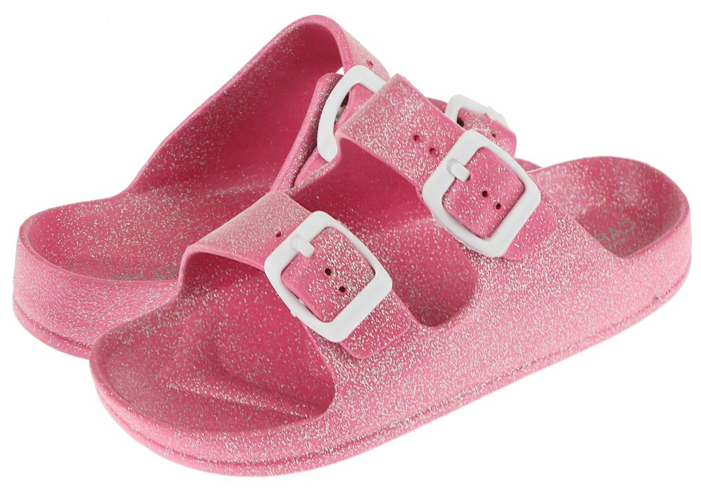Girls Pink Shimmer Double Strap Slip-On Sandal – Capelli New