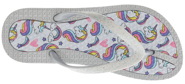 Girls Glitter Unicorn Flip Flop