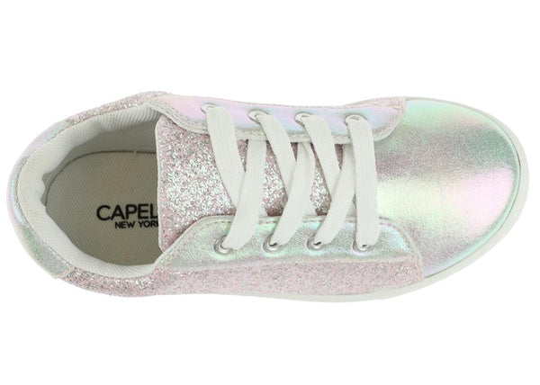 Girls Shimmer Holographic and Glitter Fashion Sneaker