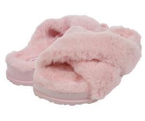 Faux fur crisscross slides deals