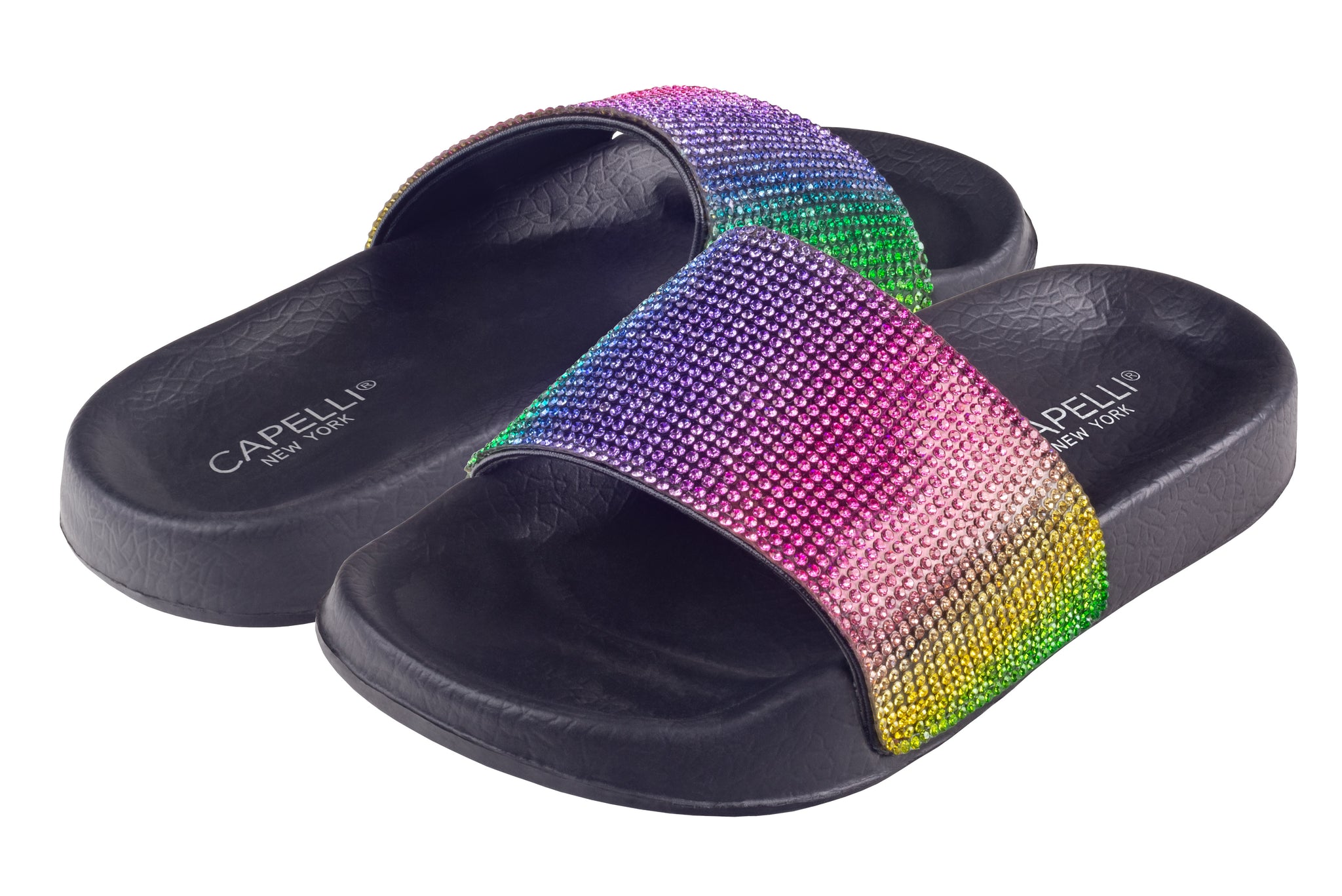 Girls Rainbow Gem Slip-On Slide Sandal
