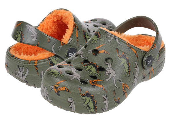 Toddler Boys Dino Herd Printed Injected EVA Clog with Faux Berber Lining