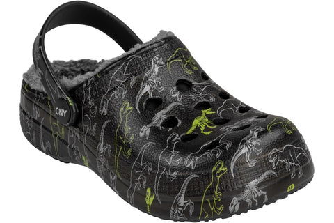 Toddler Boys Dino Printed Injected EVA Clog with Faux Berber Lining