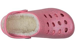 Girls Allover Glitter Injected EVA Clog with Faux Berber Lining