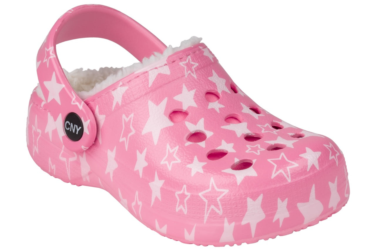 Toddler Girl Star Printed Injected EVA Clog with Faux Berber Lining