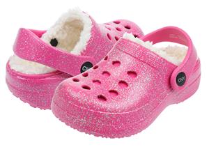 Toddler Girls Allover Glitter Injected EVA Clog with Faux Berber Lining