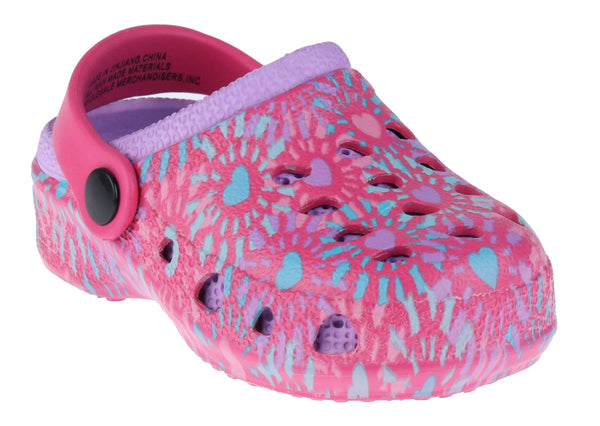 Toddler Girls Tie Dye Hearts Printed Injected EVA Two Tone Clog