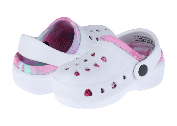Toddler Girls Injected EVA Two Tone Clog with Swirl Lining