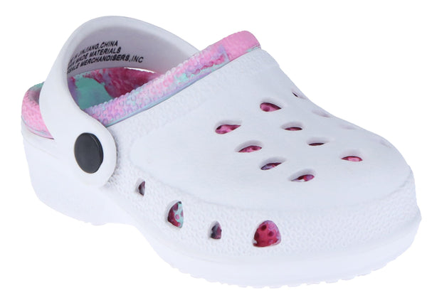 Toddler Girls Injected EVA Two Tone Clog with Swirl Lining