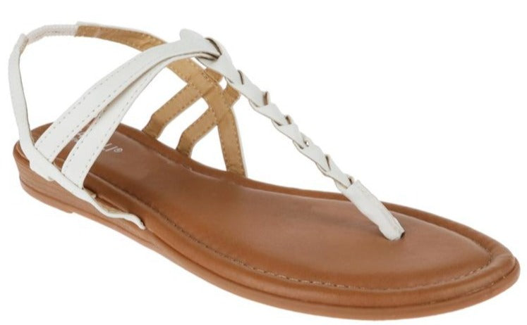 Ladies Faux Leather Braided Thong Sandal – Capelli New York