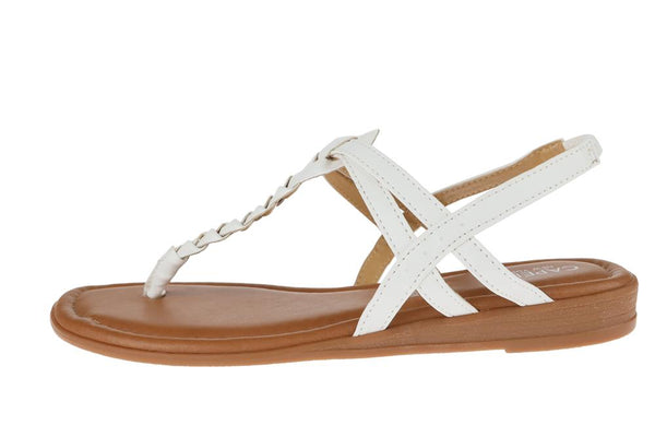 Ladies Faux Leather Braided Thong Sandal
