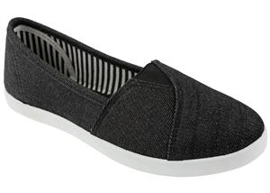 Ladies Denim Fabric Slip-On Sneaker