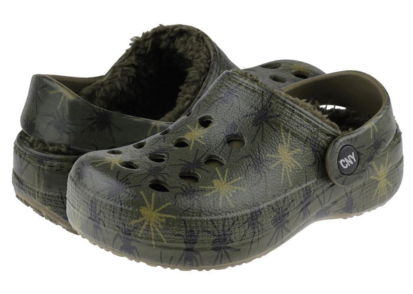 Toddler Unisex Spider Printed Injected EVA Clog with Faux Berber Lining