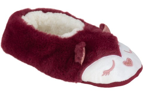 Ladies Fox Faux Fur Pull on Slipper Socks with 3D ears