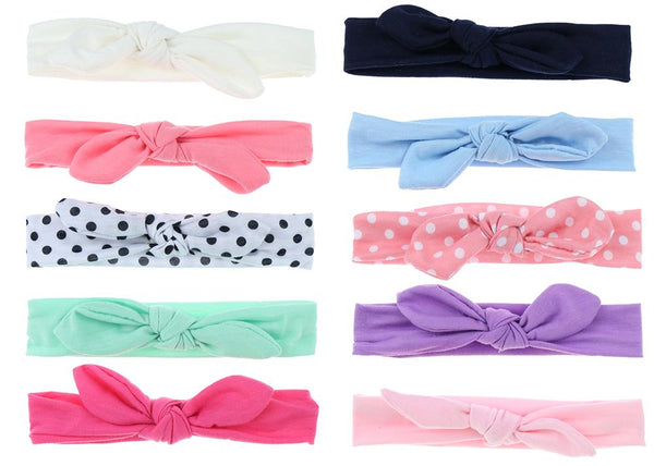 Infant Bow Wrap Headband - Pack of 10