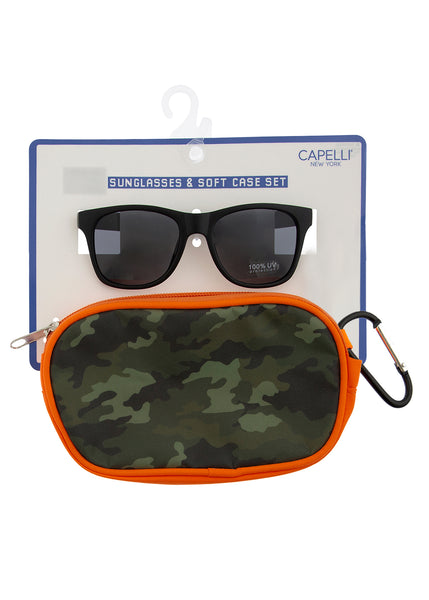 Muted Camo Soft Printed Sunglasses & Case Set