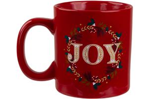 Joy Wreath Print Wide Can Mug