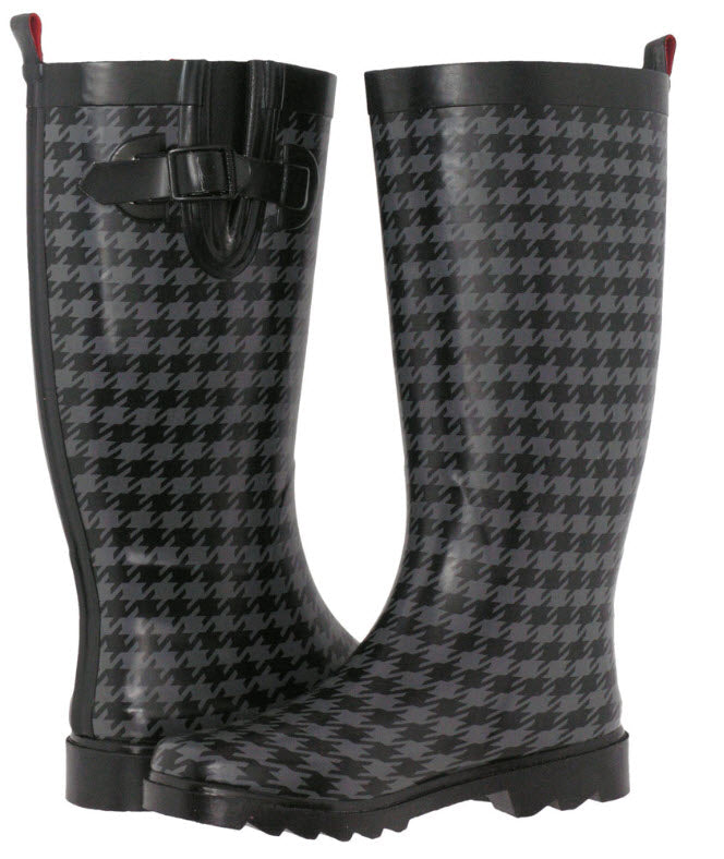 Houndstooth rain boots on sale