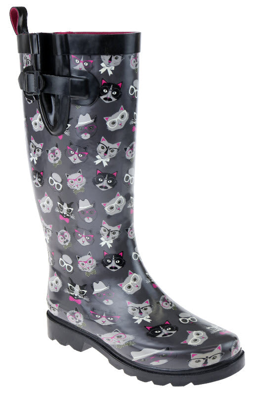 Ladies Cool Cats Tall Rubber Rain Boot