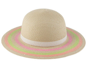 Girls Summer Stripe Floppy Hat