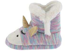 Girls Glam Unicorn Knit Bootie with 3D Parts