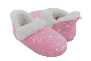 Girls Soft Boa Upper with All Over Foil Dots and Stars