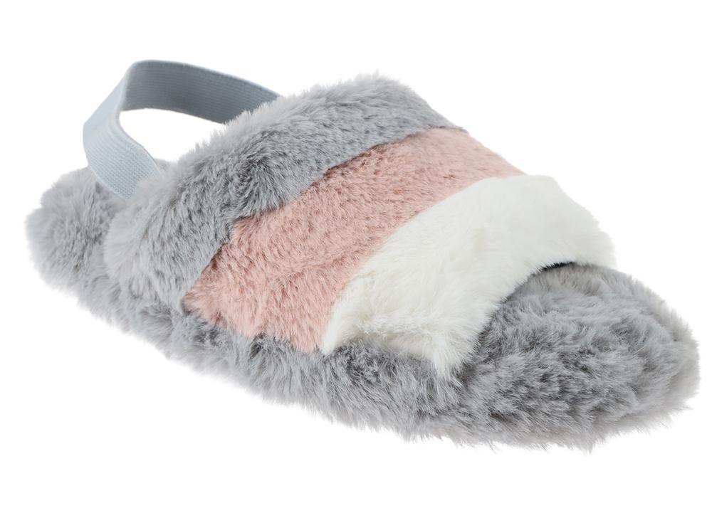 Ladies Faux Fur Slide Slipper – Capelli New York Ladies Faux Fur Slide Slipper – Capelli New York