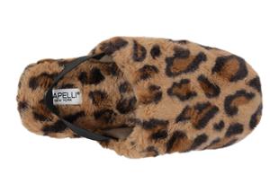 Ladies Cheetah Faux Fur Slide Slipper