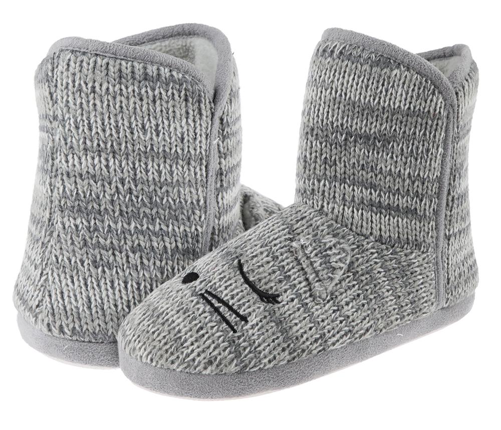 Ladies Knit Sleeping Mouse Slipper Boot – Capelli New York