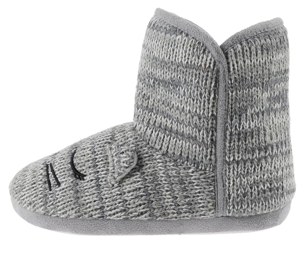grey fluffy slipper boots