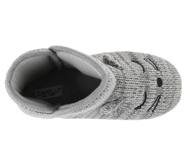 Ladies Knit Sleeping Mouse Slipper Boot