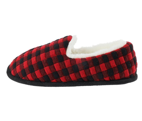 Ladies Quilted Buffalo Plaid Scuff