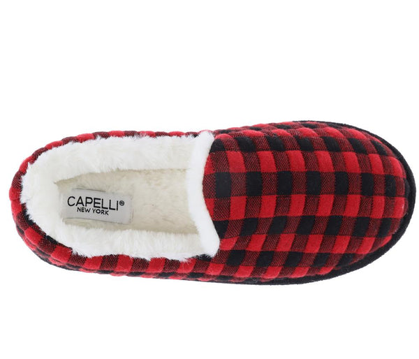 Ladies Quilted Buffalo Plaid Scuff