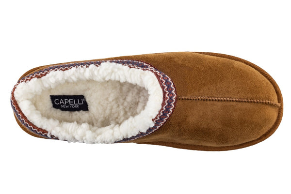 Men's Faux Suede Moccasin with Contrast Whip Stitching