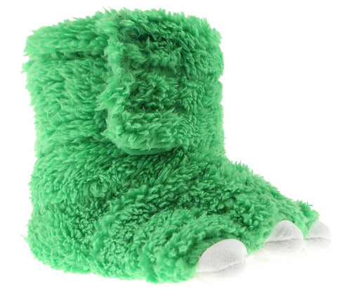 Toddler Boys Faux Berber Claw Slipper Boot with 3D Parts