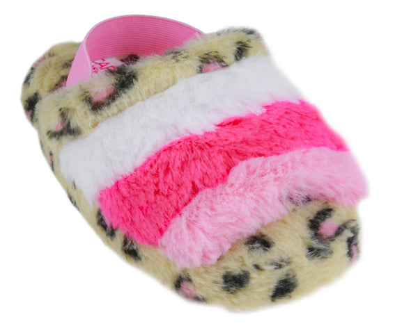Toddler Girls Leopard Color Block Faux Fur Slip on with Elastic