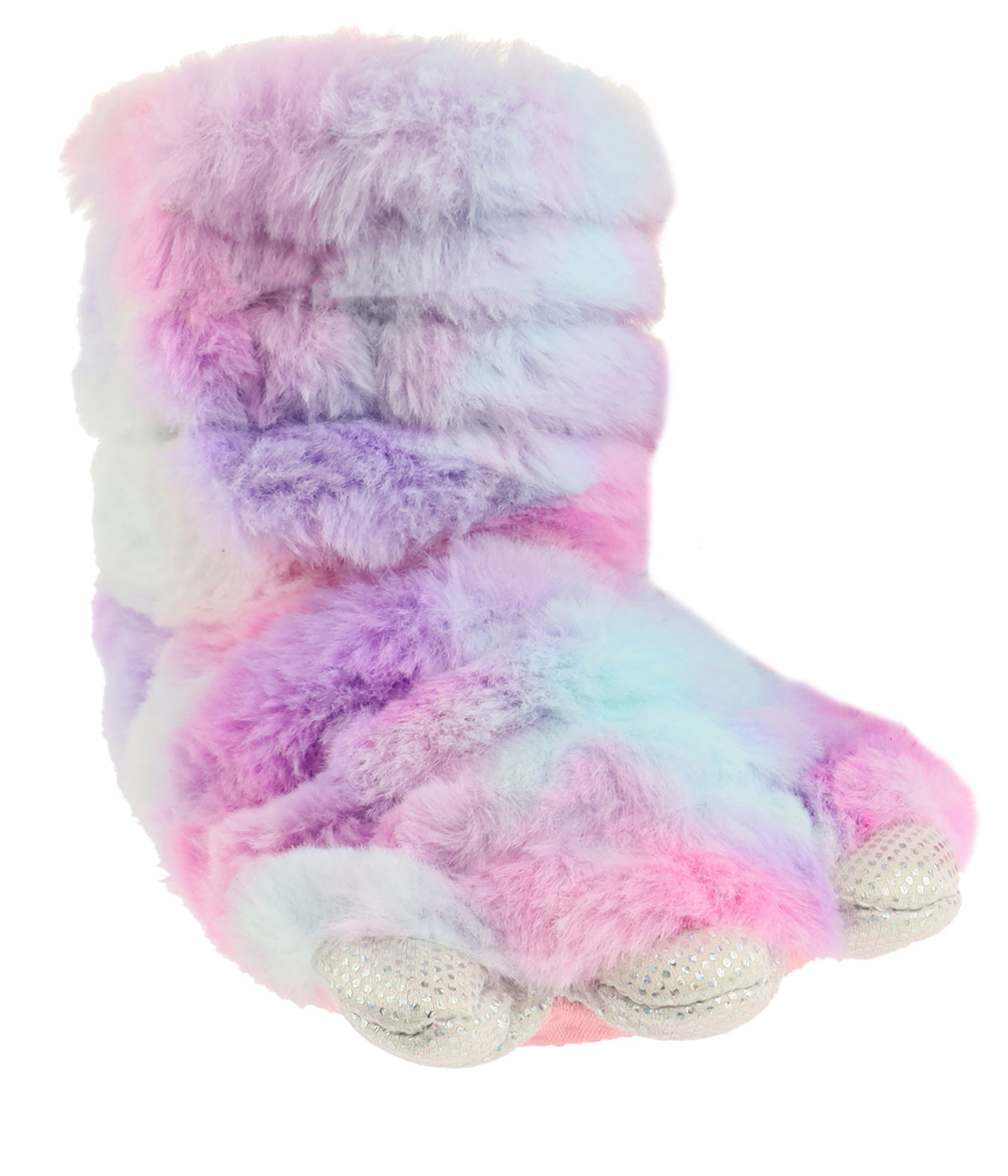 Toddler Girls Multi Color Faux Fur Claw Boot with 3D Parts