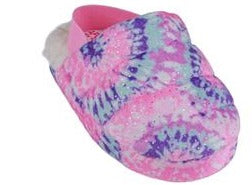 Toddler Girls Tie Dye Soft Boa Quilted Slipper