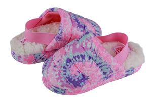 Toddler Girls Tie Dye Soft Boa Quilted Slipper