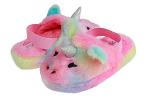 Toddler Girls Faux Fur Scuff with Unicorn Embroidery and 3D Parts