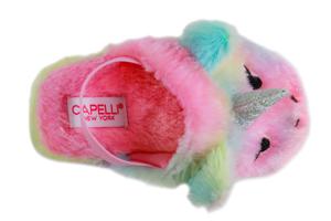 Toddler Girls Faux Fur Scuff with Unicorn Embroidery and 3D Parts