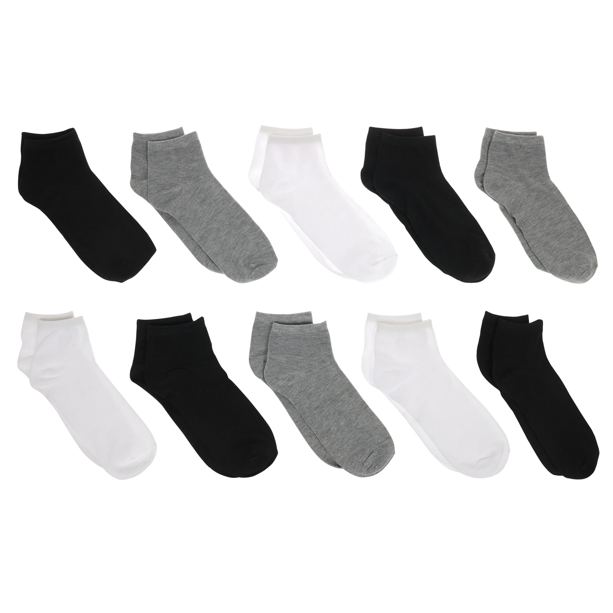 4" Solid 10pk Low Cut Socks