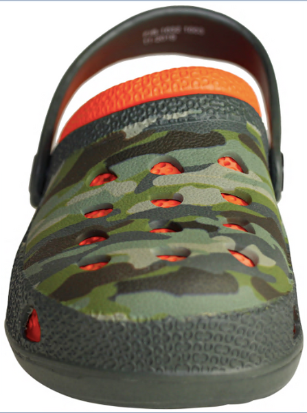 Boys Camo Printed Two Tone Injected EVA Clog with Backstrap
