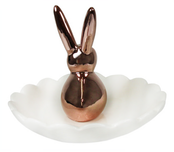 3D Bunny Ceramic Trinket Tray