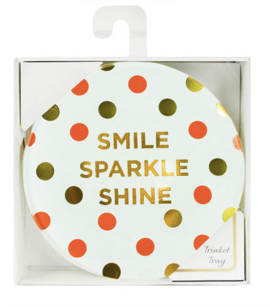 "Smile, Sparkle, Shine" Glass Trinket Tray