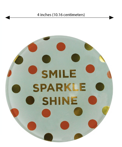 "Smile, Sparkle, Shine" Glass Trinket Tray